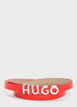 Червоний ремінь Hugo Boss Hugo із пряжкою-логотипом, фото