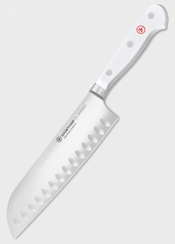 Нож сантоку Wuesthof Classic White 17см с белой ручкой, фото