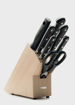 Набір ножів Wuesthof Classic 7 предметів на підставці з бука, фото