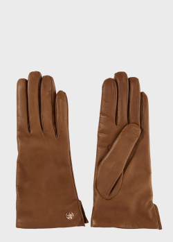 Коричневые перчатки Coccinelle Audrey из мелкозернистой кожи, фото