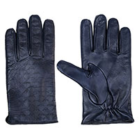 Чоловічі рукавички Emporio Armani із синьою шкіри з тисненням, фото
