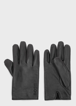Мужские перчатки Hugo Boss темно-коричневого цвета, фото