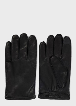 Перчатки из кожи Hugo Boss с шерстяной подкладкой, фото