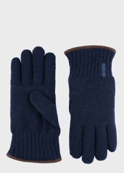 Шерстяные перчатки Paul&Shark синего цвета, фото