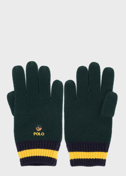 Перчатки для детей Polo Ralph Lauren с вышивком-медведем, фото
