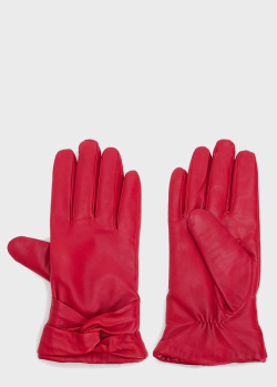 Червоні рукавички Tosca Blu з дрібнозернистої шкіри, фото