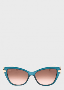 Сонцезахисні окуляри Salvatore Ferragamo із синіми вставками, фото