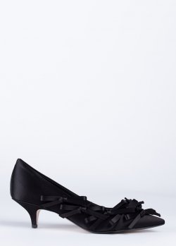 Чорні туфлі N21 з бантами, фото