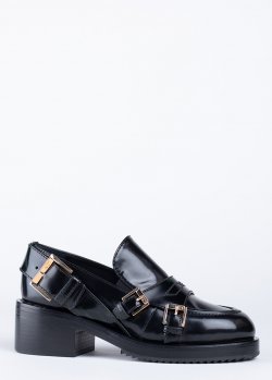 Туфли N21 черного цвета с пряжками, фото