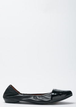 Черные балетки Givenchy с лаковой вставкой, фото