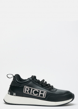 Чорні кросівки John Richmond із фірмовим принтом, фото