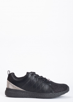 Черные кроссовки Philipp Plein Sport с геометрической строчкой, фото