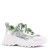 Белые кроссовки Fru.It с зелеными вставками, фото