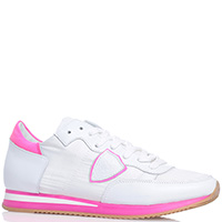 Білі кросівки Philippe Model з рожевими вставками, фото