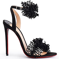 Чорні босоніжки Merlyn Shoes з декором-сіткою, фото