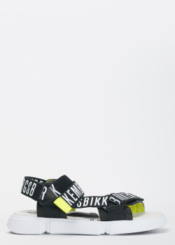 Черные сандалии Bikkembergs с фирменной надписью, фото