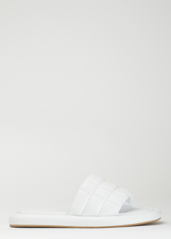 Білі шльопанці Roberto Serpentini зі стьобаної шкіри, фото