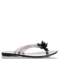 Чорні сланці Le Silla з декором-квіткою зі страз, фото