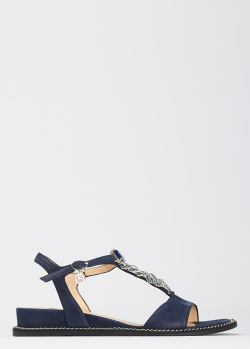Сині сандалі кольору Marino Fabiani з декором, фото