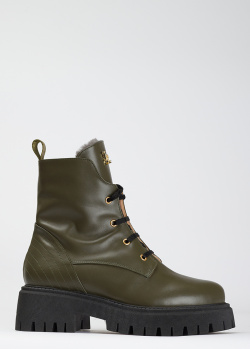 Зимние ботинки Ilasio Renzoni из кожи цвета хаки, фото