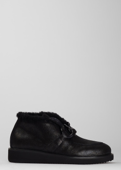 Низькі черевики на хутрі Marzetti з декором-ланцюгом, фото