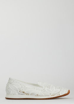 Мереживні лофери Stokton білого кольору, фото