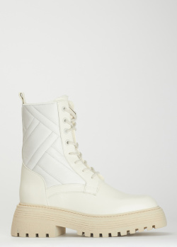 Белые ботинки Helena Soretti с геометрической стежкой, фото