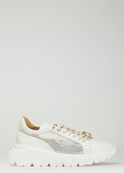 Білі перфоровані кросівки Helena Soretti зі знімним декором, фото
