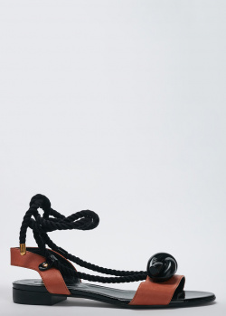 Коричневые сандалии Sonia Rykiel на завязках, фото