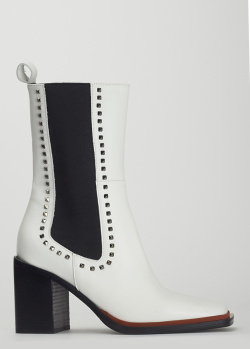 Білі черевики Laura Bellariva з квадратним носком, фото
