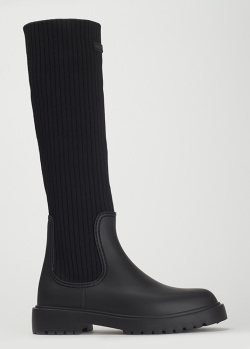 Чорні чоботи Unisa з трикотажною гомілкою, фото