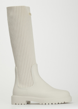 Білі чоботи Unisa з трикотажною вставкою, фото