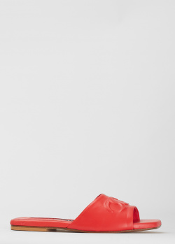 Червоні шльопанці Prezioso зі шкіри, фото