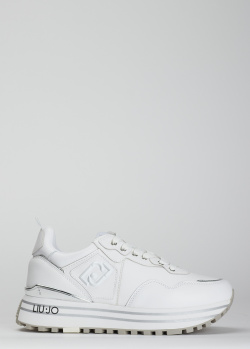 Кросівки зі шкіри Liu Jo Maxi Wonder білого кольору, фото