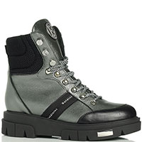 Утепленные ботинки Baldinini серого цвета с зеленым отливом, фото
