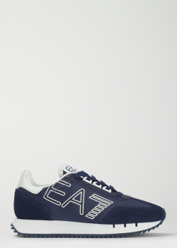 Сині кросівки EA7 Emporio Armani з логотипом, фото