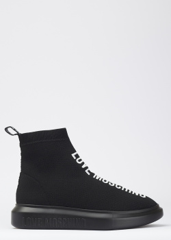 Чорні черевики Love Moschino із текстилю, фото