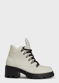 Белые ботинки Emporio Armani на толстом каблуке, фото