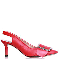 Красные туфли-слингбэки Casadei с декором-пряжкой, фото