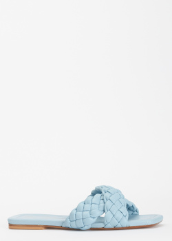 Плетені шльопанці Bianca Di блакитного кольору, фото
