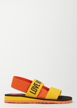 Двухцветные сандалии Love Moschino с логотипом, фото