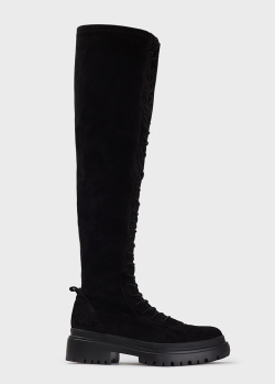 Ботфорти Genuin Vivier із замші чорного кольору, фото