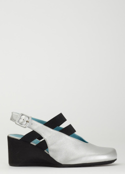 Серебристые туфли Thierry Rabotin с эластичными вставками, фото