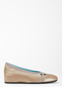 Золотистые туфли Thierry Rabotin из мелкозернистой кожи, фото