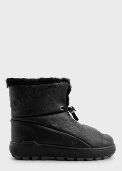Чорні черевики Bogner Chamonix із зернистої шкіри, фото
