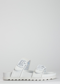 Білі шльопанці Chiara Ferragni на товстій підошві, фото