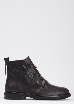 Темно-коричневі черевики AGL на шнурівці, фото