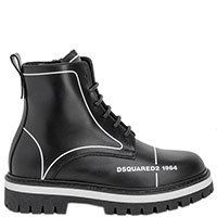Черные ботинки Dsquared2 с брендовым принтом, фото