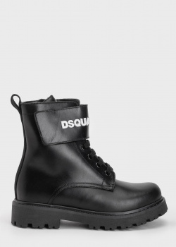 Ботинки из кожи Dsquared2 черного цвета, фото
