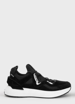 Черные кроссовки EA7 Emporio Armani из замши и текстиля, фото